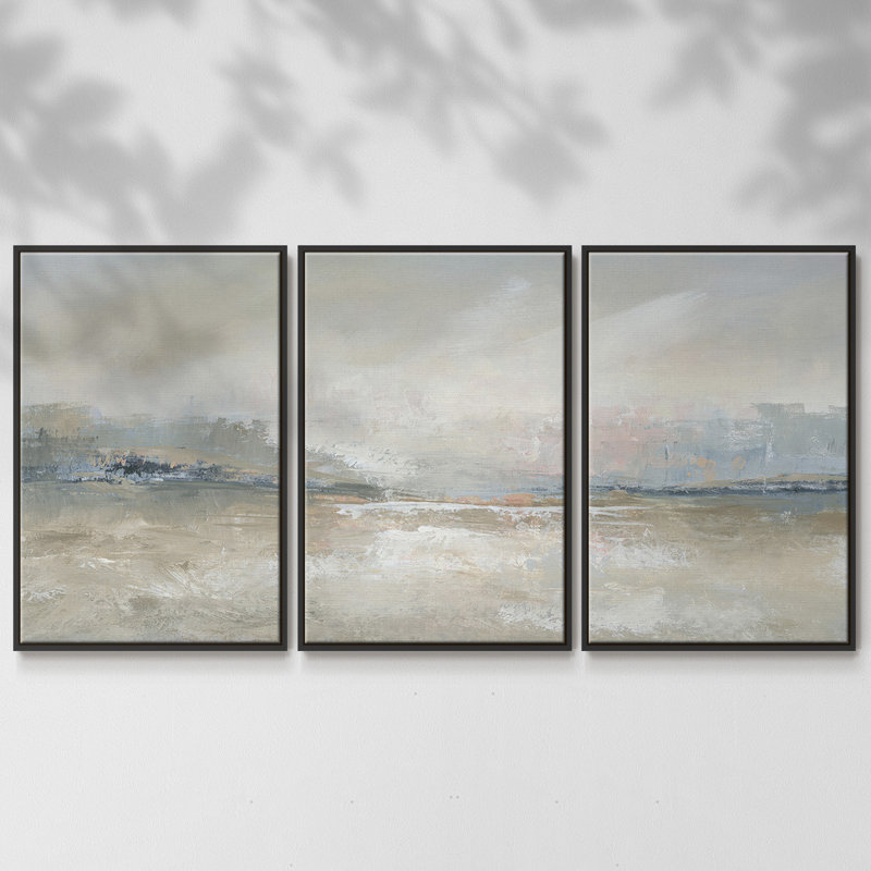 Horizon Haze - Toile encadrée à pièces multiples - 47276C, Cadre noir, H 40 po x l 78 po x P 2 po