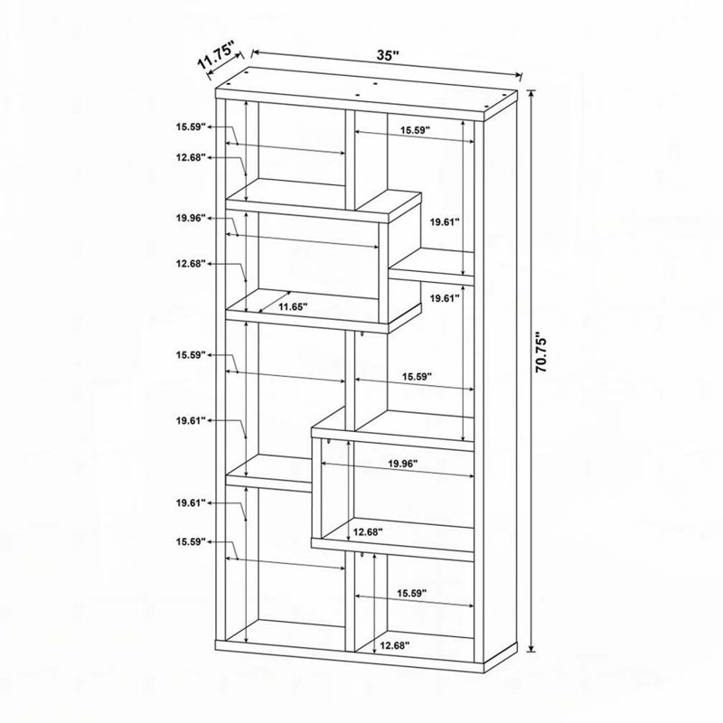 10-Shelf Bookcase