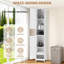 Armoire de rangement étroite multifonctionnelle, armoire de salle de bain étroite de 66 po de hauteur et tablettes réglables-438040010