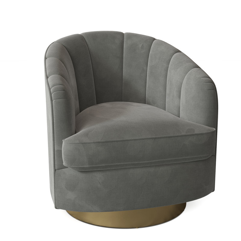 Fauteuil demi-tonneau pivotant de 28,75 po Conseilsy, Étain 9953