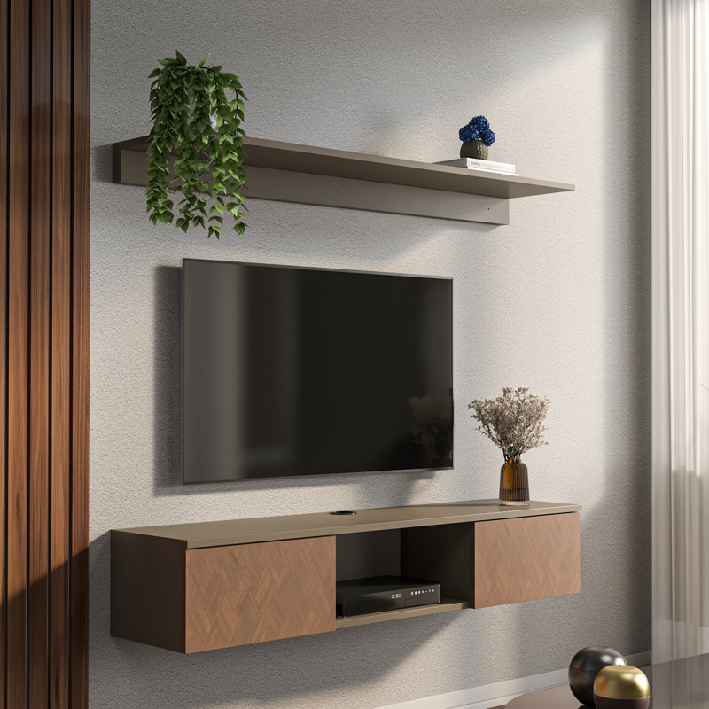 Charlay Floating TV Stand for TVs up to 60", Brown