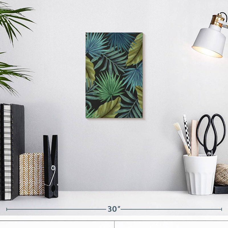 Motif de feuilles tropicales Harnek I, H 12 po x l 8 po