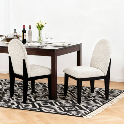 Classic Rubber Wood Dining Chair With Leather Cushion - Sturdy & Comfortable Seating