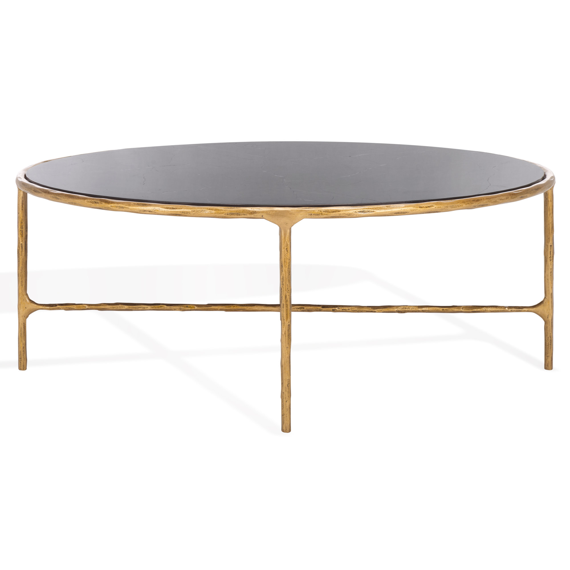 Evelynn Coffee Table, Brass, Black
