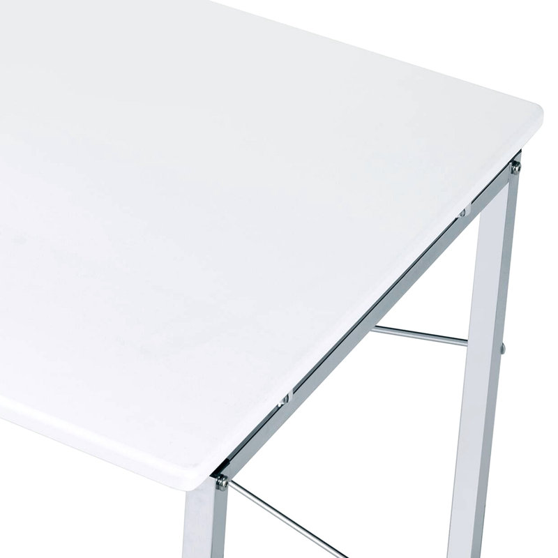Hanjun Metal Base Writing Desk, White