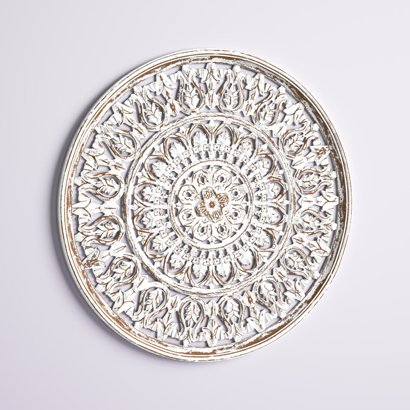 Carved Mandala Round Wall Décor, 36" H x 36" W x 1" D