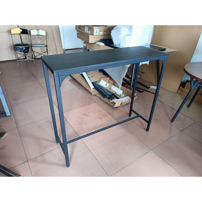 Bar Table Narrow Long Kitchen Dining Table Sturdy Metal Frame Industrial, Black