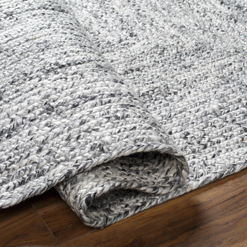 Rectangle Groh Flatweave Polyester Area Rug in Gray, Rectangle 5' x 7'6"