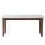 Banc de style Mid-Century moderne de 38 pouces avec siège rembourré en lin beige et pieds en bois d'hévéa massif pour l'extrémité de la chambre à coucher, le couloir et la salle à manger-785440403