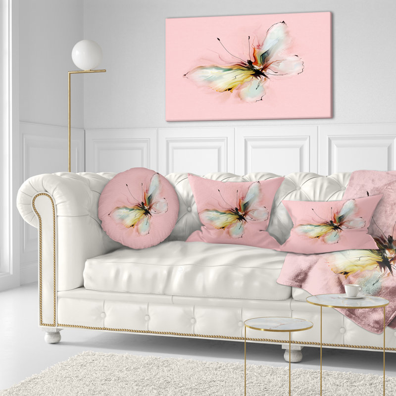 Coussin lombaire à papillon floral coloré