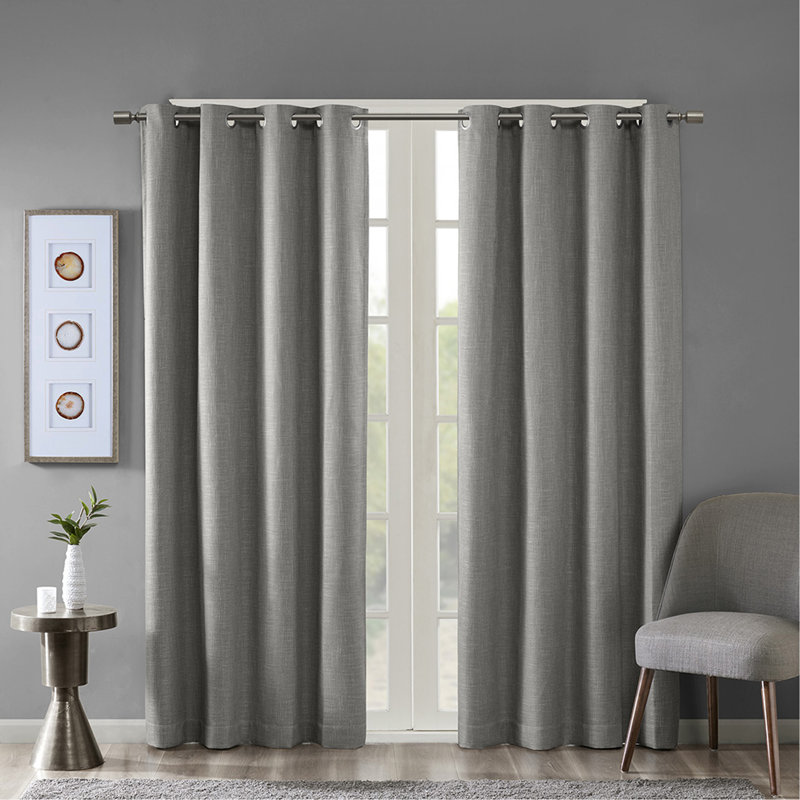 Panneau de rideau occultant imprimé avec œillets (seulement 1 panneau PC), Gris, L 50 po x L 84 po