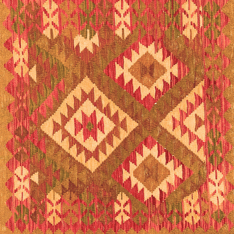 Tapis tissé à la machine Mirle Southwestern en beige / taupe / rouge, Carré 8 pi