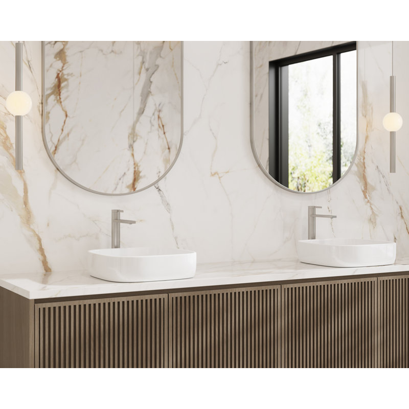 Robinet de lavabo vasque H 12 "avec bonde escamotable Tinian, robinet de salle de bain moderne monocommande et monocommande en chrome poli