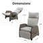 Ensemble de chaises longues inclinables d'extérieur 2 pièces avec tables d'appoint et coussins
