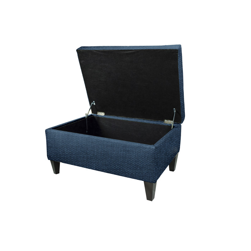 Zaylee Velvet Ottoman, Denim