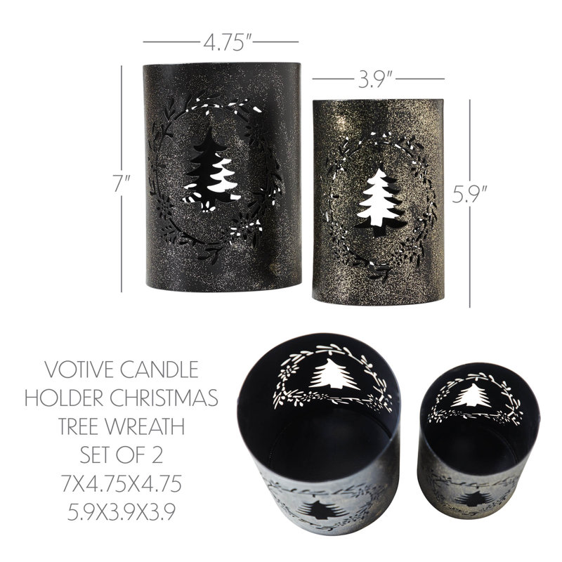 Ensemble de 2 bougies festives pour arbre de Noël Festive Finds