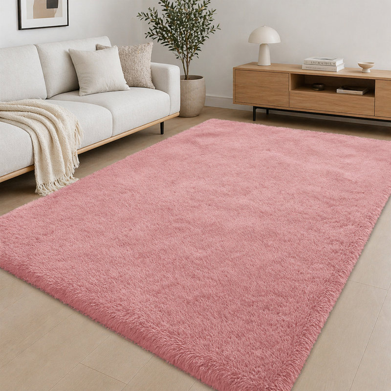 Solid Colour Machine Tufted Shag Area Rug, Rectangle 80cm Width X 150cm Length