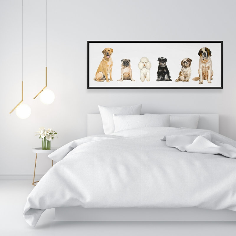«Man's Best Friend», toile blanche - Décoration de chambre à coucher d'animaux, H 49,25 po x l 17,25 po