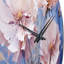 Horloge murale florale mauve à motif romantique I-1663842629