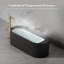 Baignoire de trempage autoportante 67 po x 28 po à surface solide noir mat avec trop-plein et bonde escamotable pour salle de bain MonBlari-131245521