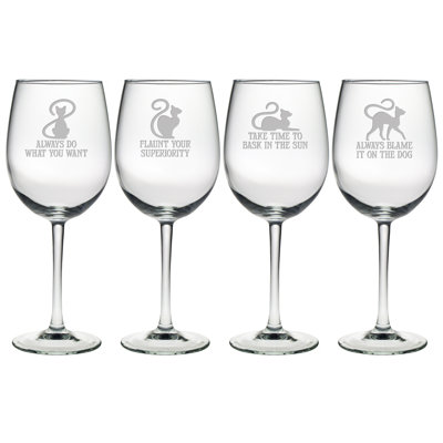 Cat Philosophy 19oz. Wine Glass Set