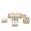 Ensemble de mobilier de conversation extérieur pour 6 personnes avec table de foyer