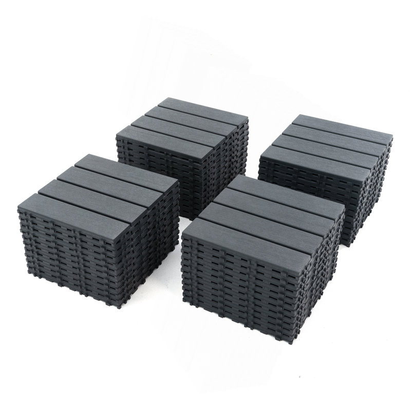 Carreaux de terrasse en plastique emboîtables, Gris