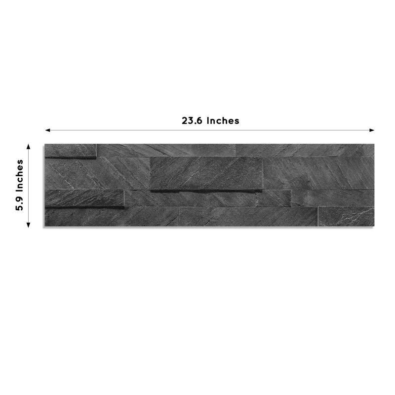 Carrelage style métro auto-adhésif en pierre naturelle 6 po x 24 po