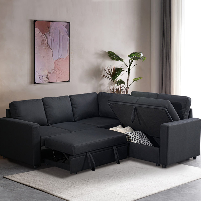 Canapé-lit modulaire, Polyester gris