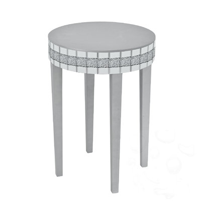 Round End Table With Diamond Edge Frame