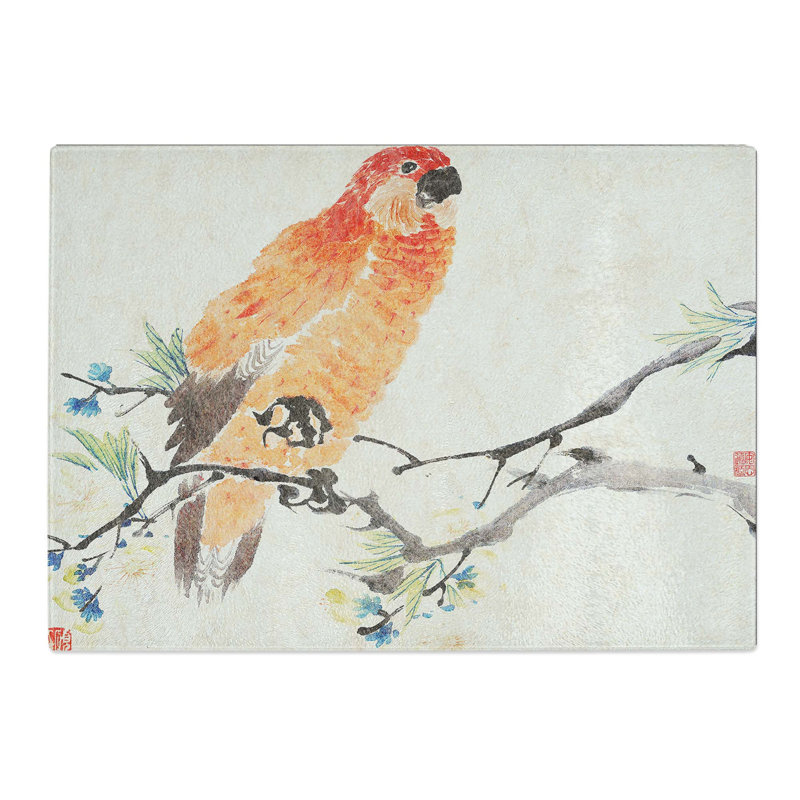 Tempered Glass Parrot by Ren Yi Chopping Board, 28.5 cm W x 20 cm L