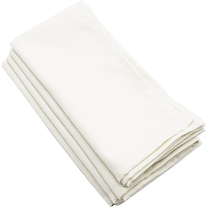 Polyester No Pattern Square Napkin, White