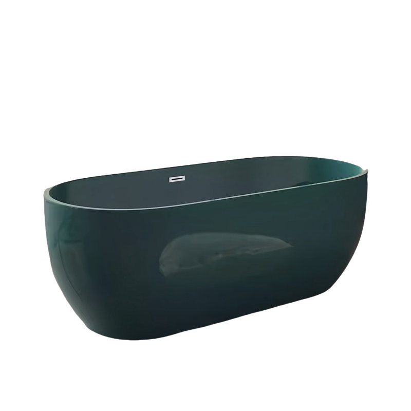 Ensemble de douche et baignoire incurvée incurvée l 62,99 po x H 23,62 po, Vert