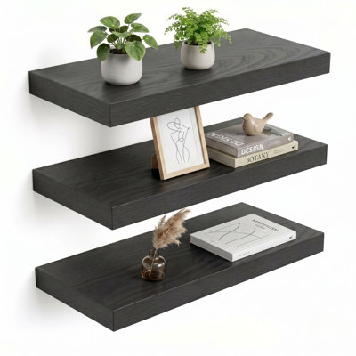 16“W Floating Shelves for Wall Decor, Kitchen, Bathroom, Workspace(set Of 3)