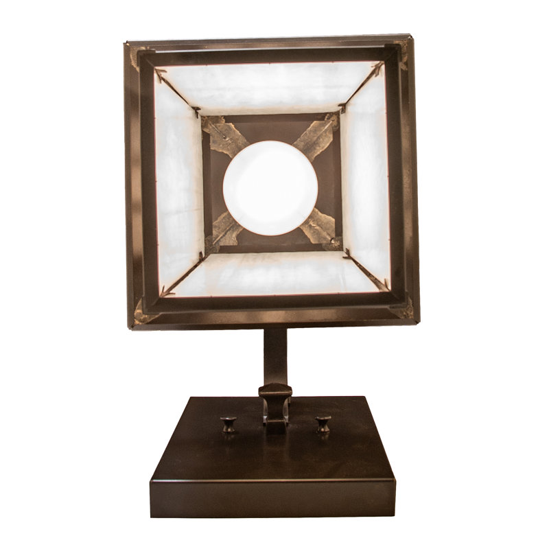 1 - Light Armed Sconce, 11.5" H x 8" W x 12.5" D, Craftsman Brown, White