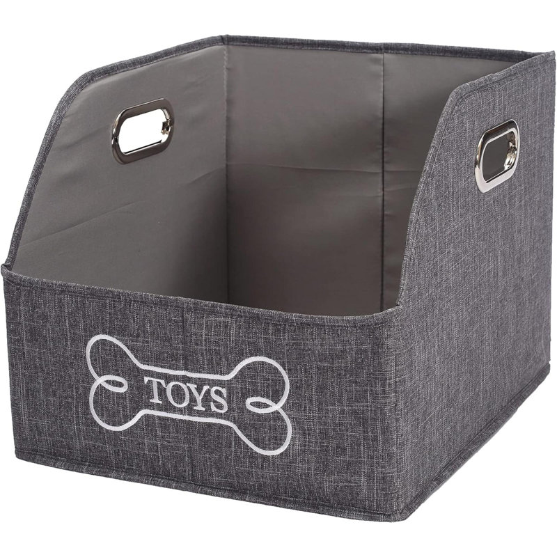 Bac à jouets pliable - Bac à jouets pour chien - Boîte à jouets pour chien - Panier de rangement avec poignée, bac de rangement pour jouets pour animaux de compagnie, couverture