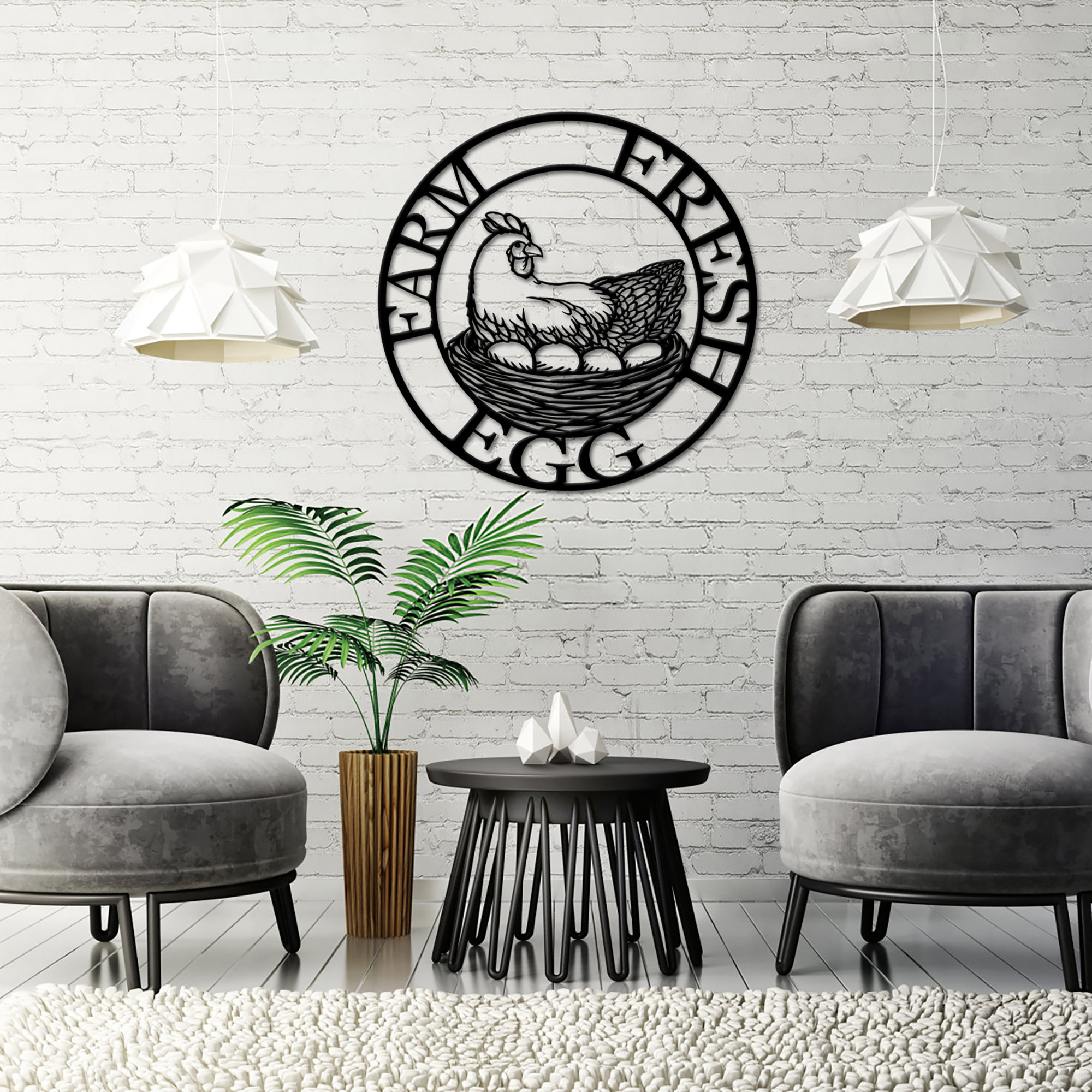 Rosalind Wheeler Metal Wall Art Vintage Retro Farm Fresh Eggs Hen Lays