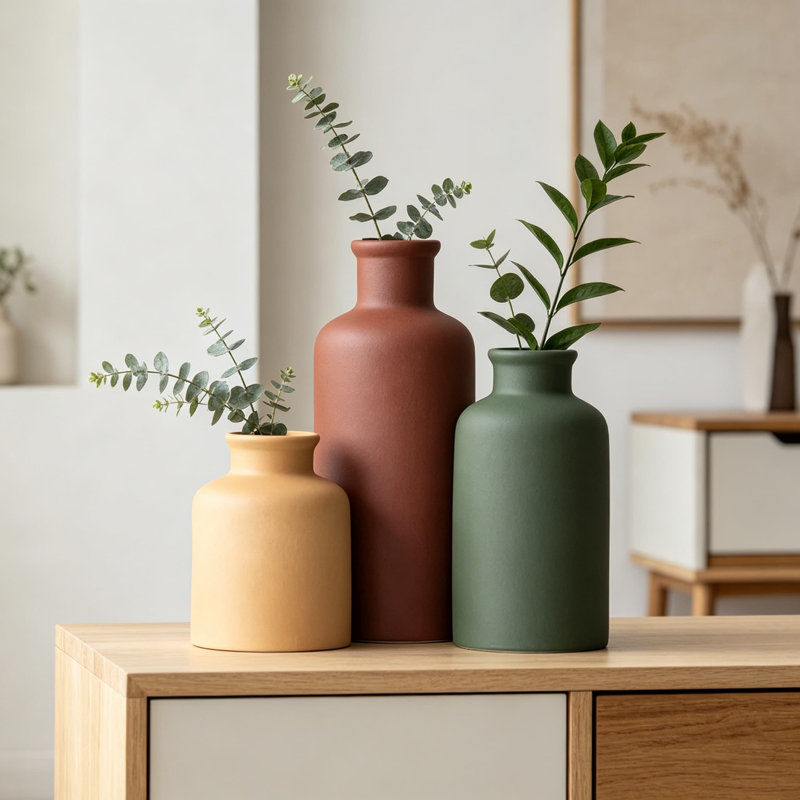 Ensemble de 3 vases en céramique Modern