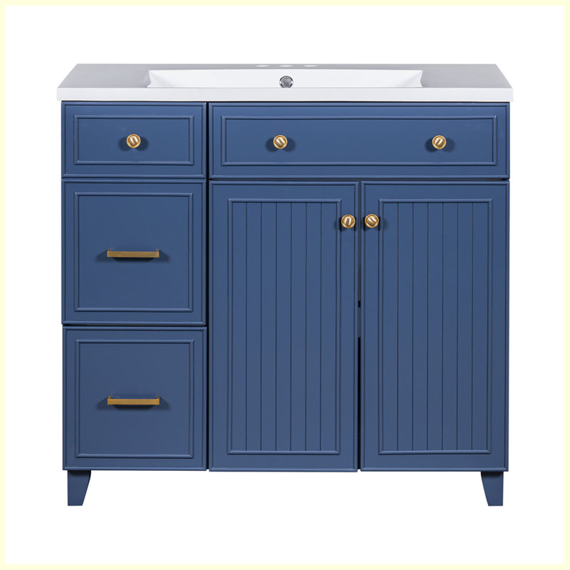 Armoire de salle de bain moderne de style transitionnel avec lavabo en résine, Île Seymour Nord, Galapagos