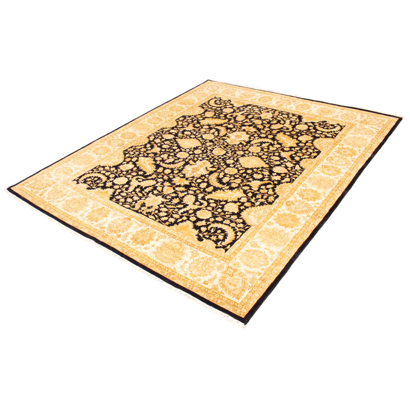 Tapis noir Finest Agra Jaipur 12 pi 0 po x 15 pi 4 po