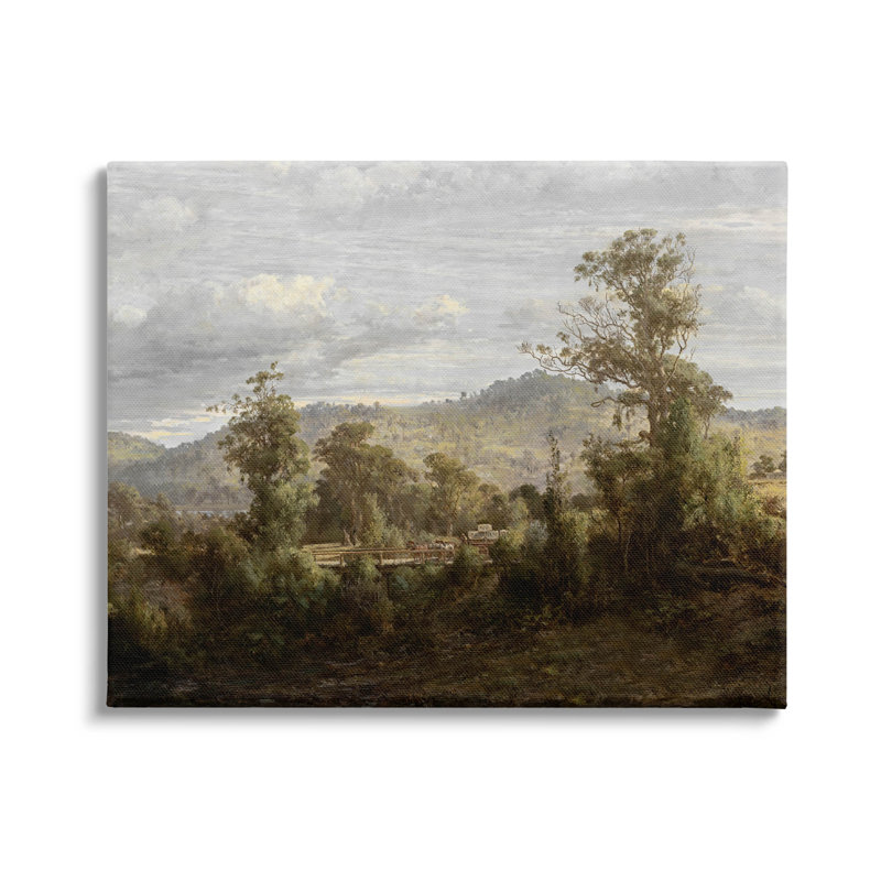 Art de la giclée classique avec vue de la forêt classique avec lettres et lignes, H 16 po x l 20 po x P 1,5 po