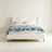 Modern Upholstered Platform Bed with Wingback Headboard and Walnut Wooden Legs, No Box Spring Needed-303500619-303500617
