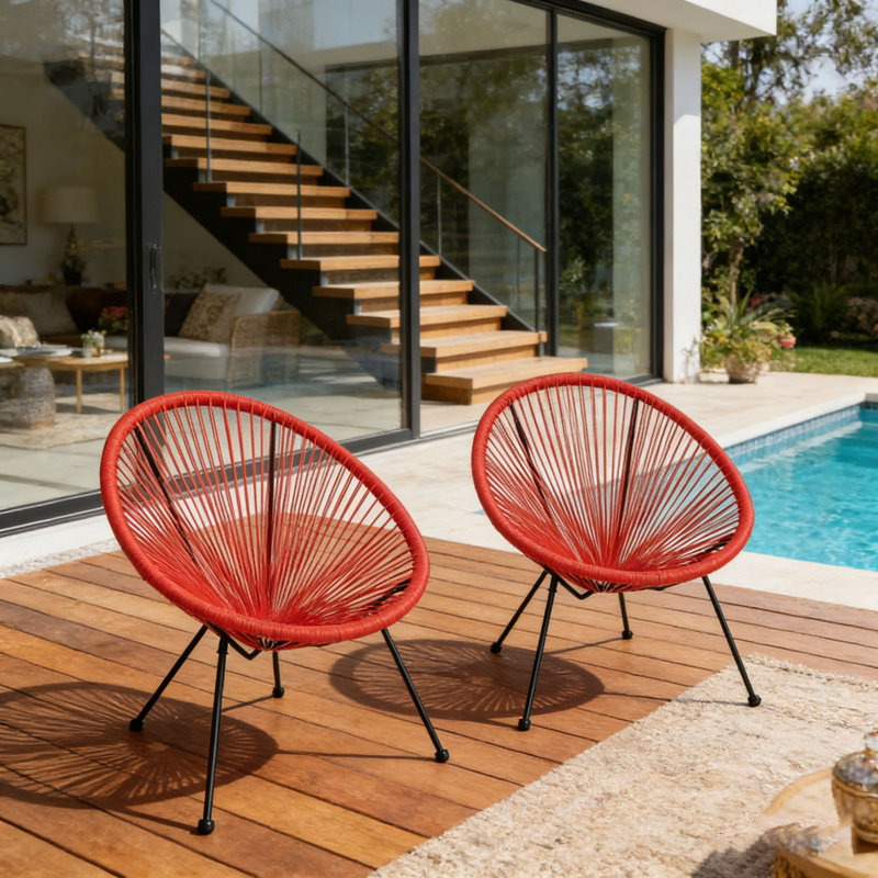 Ensemble de chaise longue de patio, Orange