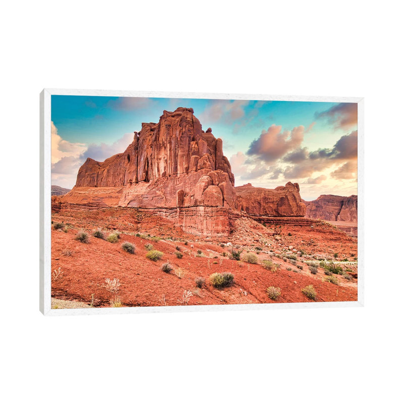 Desert Fortress by Mark Paulda - Print on Canvas, 45.72cm H x 66.04cm W x 3.81cm D, White Floater Framed