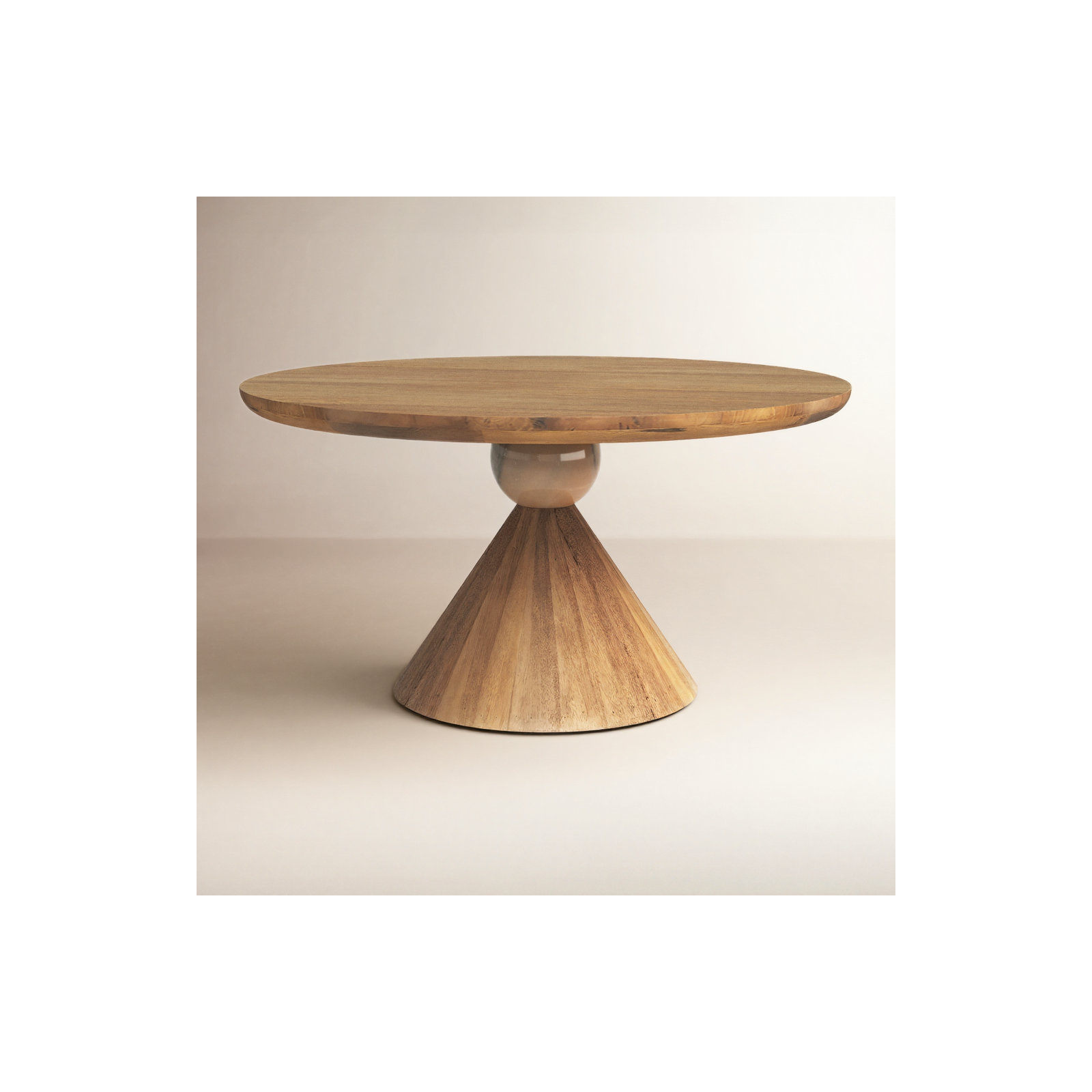 Eloisa 60'' Round Dining Table, Smoked Honey/Blush Marble
