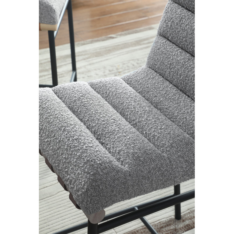 Chaise à hauteur de comptoir avec revêtement, Gris