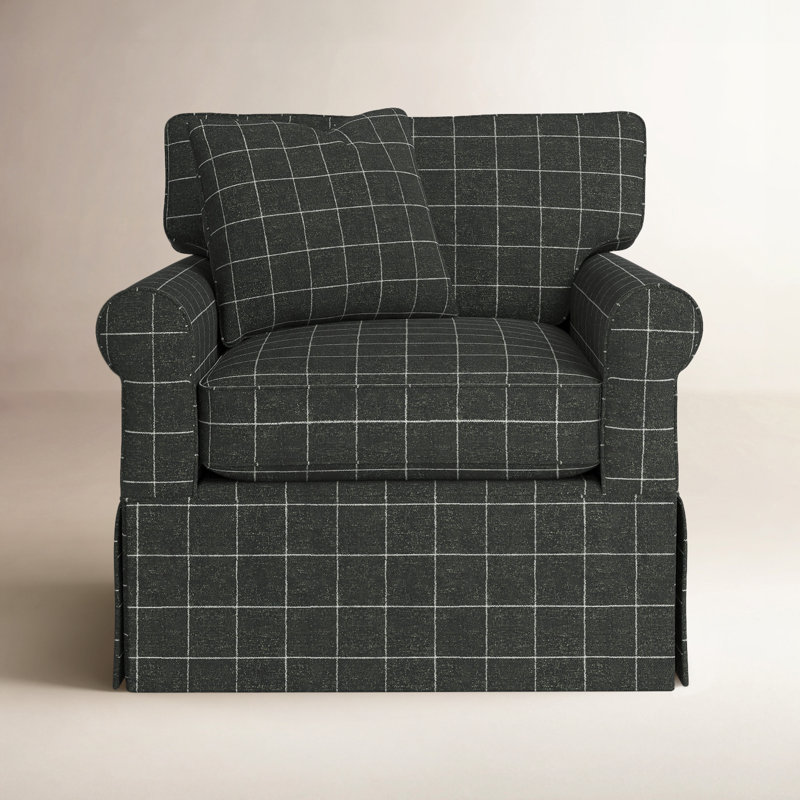 Reta Upholstered Armchair, Peyton Navy Performance Twill
