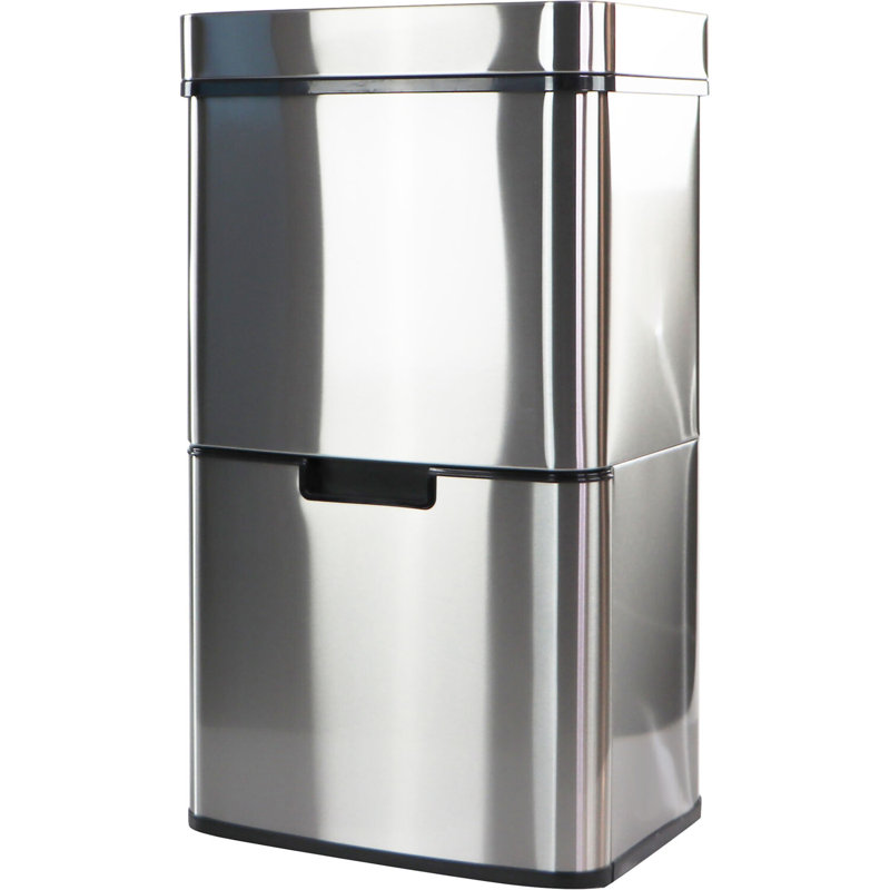 62L Stainless Steel Touchless Dual Bin Kitchen Trash Can