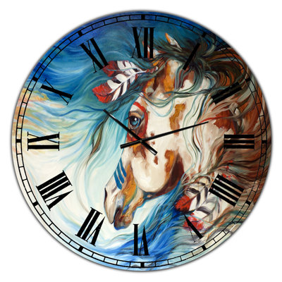 The Drifter Indian War Horse - Large Cottage Wall Clock