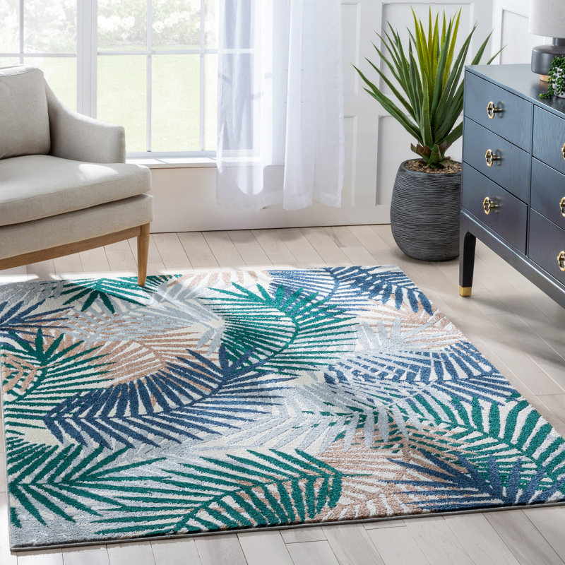 Leona Floral Synthetic Area Rug, Rectangle 120cm x 160cm